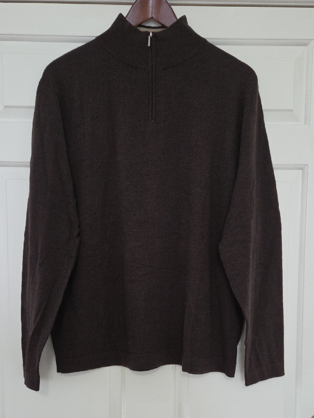 Garret Scott Merino Wool Quarter Zip Sweater